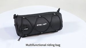 UNI ACE Round Front Bicycle Handlebar Bags 2.4L Large Capacity Bike Front Frame Pack Cycling Front Tube Waterproof Bike Roll Bag With Rubber Strap Packs for MTB Cyrcing Trip