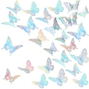 48pcs 3D Butterfly Wall Decor 11 Styles 3 SizesButterfly Decorations for Butterfly Birthday Party Cake Room Decorations