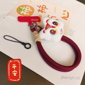 สายรัดข้อมือโทรศัพท์แบบสั้น สายรัดนิ้วขนแกะ ลูกกวาดช้างเผือก สร้อยคอโทรศัพท์ สายรัดแก้วน้ำ สายรัดโทรศัพท์มือถือ เครื่องประดับแฟชั่นสำหรับผู้หญิง