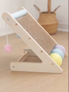 Cat Scratching Pad Scratcher Tree Post Vertical ClawCat Scratcher Post with Interactive Balls