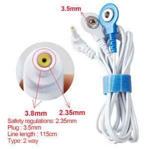 Electrode Wire Electrode Cable for TENS EMS Digital Therapy Massager Snap 3.5mm Connector 2mm 2/4 way Connection Electrode Pads