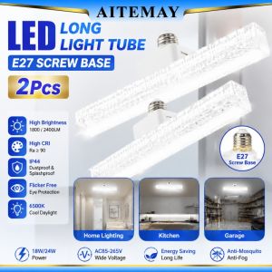 Aitemay 2pcs E27 LED Strip Light Bulb 18W 24W High CRI 90+ AC85-265V 6500K Daylight Ceiling Lamp Core Anti Mosquito IP44