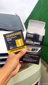 OGAS | OGAS Ceramic Headlight Restoration Kit 10Pcs Wipes 2‑Step DIY Headlamp Lens Repair Remove Oxidation Yellow Haze UV Protection