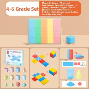 STARRY ARK | Magnetic Cube Educational Toy for Primary School Math 1-4 Grade 6-Sided Magnetic Geometric Model