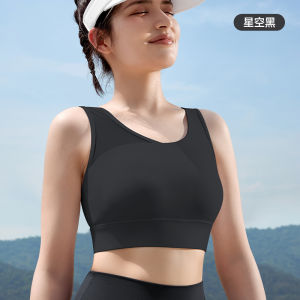 High Intensity Sports Bra Women Running Anti Shock Gathered Fitness Gym Vest Back Beauty Yoga Top High Support Nylon Mesh