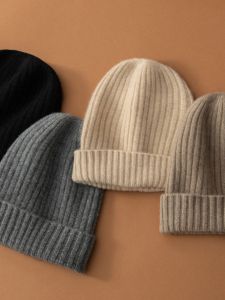 Pure Cashmere Hat for Women Knitting Closed Toe Makes Face Look Smaller Warm Leisure Spring & Fall Shopping Classy Earmuffs Hat Pile Style Flanging