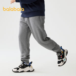 Balabala กางเกงขายาวเด็กสำหรับเด็กชายและเด็กหญิงกางเกงวอร์มการเรียงขนแกะใหม่2024เหมาะสำหรับฤดูใบไม้ร่วงและฤดูหนาว