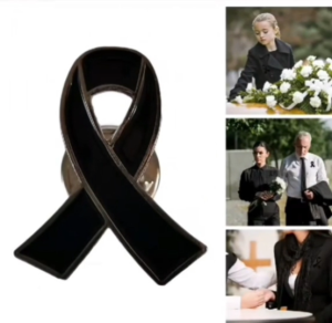 เข็มกลัดที่ระลึก ริบบิ้นไว้อาลัย สำหรับติดเสื้อ