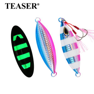 TEASER J3 40g-200g Slow Jig Iron Plate Luminous Metal Iron Plate Lead Fish Boat Fishing Sea Fishing Sinking Metal Lure