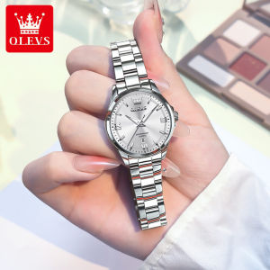 OLEVS Watch For Women Waterproof Original 2025 Korean Style Elegant Stainless Steel Luminous Calendar With Box Ladies Watch