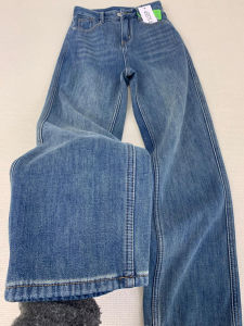 Quần Jeans Ống Thẳng Cạp Cao Quần Ống Rộng Dài Cho Nữ Quần Jeans Denim Dài Cao Cấp Có Túi Quần Dài Mùa Thu