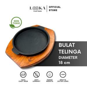 Looka Cast Iron Hot Plate Steak Model Bulat D 18 cm