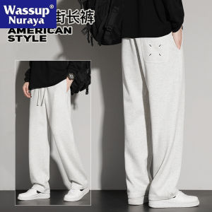 WASSUP NURAYA Pure Cotton Straight Leg Casual Pants for Teenage Boys Spring Autumn Wear Resistant Loose Fit Fashionable
