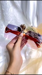 KACAMATA SUNGLASSES HITAM NO FRAME WOMAN SUNGLASSES NEW PELINDUNG UV TANPA BINGKAI GAYA KOREA KA-323