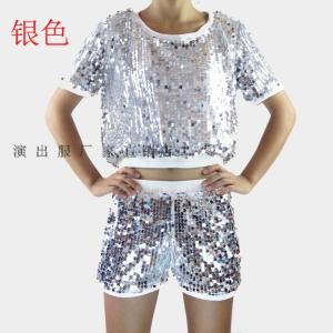 Bộ Trang Phục Khiêu Vũ Jazz Mới Little Apple DS Quần Áo Khiêu Vũ Đường Phố Hip Hop Sequin Dân Tộc Bộ Trang Phục Sân Khấu Cho Đội Cổ Vũ