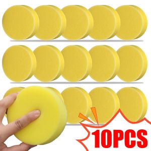 【Pphha】10Pcs Car Polishing Foam Sponge Encrypted Soft Yellow Waxing Sponge Pad Auto Detailing Care Wash Tool
