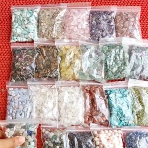 Đá trang trí chậu cây cảnh bể cá nhiều màu Đá thạch anh vụn tự nhiên 100g Đá phong thuỷ thanh tẩy bài tarot