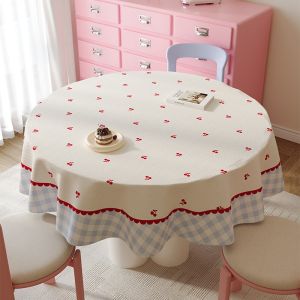 ZISHI | Dopamine Aesthetic Round Tablecloth Waterproof and Oil-Proof