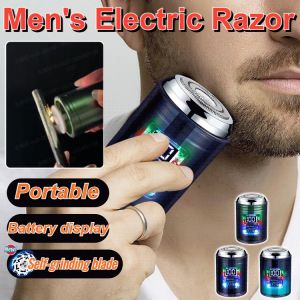 Mens Portable Electric Shaver Digital Display Travel Lightweight Washable Rechargeable Razor