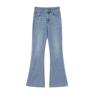 NIHAOKANONG | Quần Jeans Nữ Phong Cách Retro Cao Bụng Xòe Dưới Ôm Body