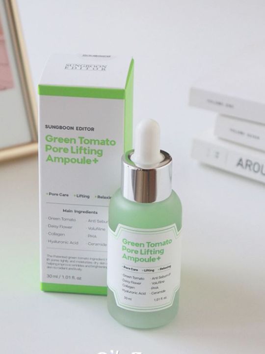 Sungboon Editor Green Tomato Pore Shrinking Essence Moisturizing Anti-Aging Large Capacity 75ml Facial Serum for All Skin Types