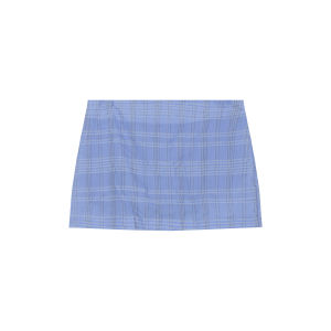 Casual Loose Grid Long Sleeve Shirt A-line Short Skirt Set