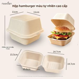 NUOXIAN | Hộp Đựng Takeout Bằng Sợi Giấy Dài 6-inch