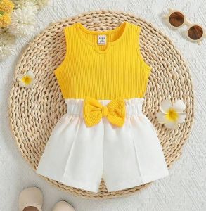 Setelan anak perempuan 1-6 tahun Baju set knit celana pendek anak cewek Baju Celana Fashion