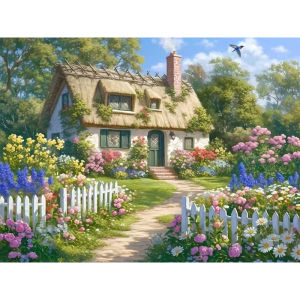 500/1000/1200/2000PCS Jigsaw Puzzle House Garden Landscape Art For Adults Great Weekend Relaxation And Family Fun