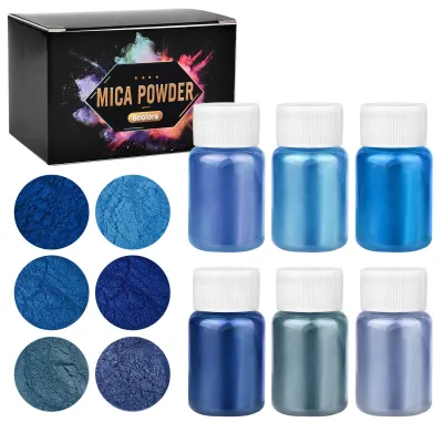 Bộ 6 Màu Nhuộm Nhựa Epoxy Bột Mica Chất Tạo Màu Ngọc Trai Chất Tạo Màu Tự Nhiên Mica Dùng Cho Đồ Thủ Công Bằng Nhựa