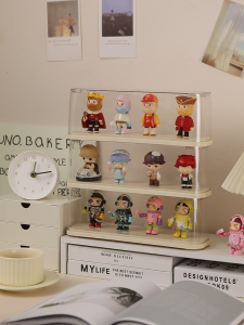 HALOO Stackable Display Case - Double Row Dustproof Acrylic Transparent Box for Figurines /Collectibles/Blind Box
