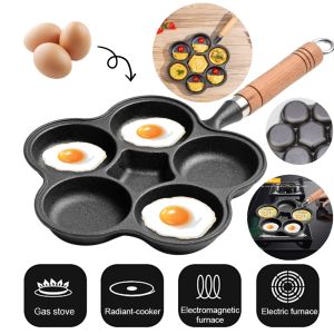 1-7 Hole Cooking Cake Pan Cast Omelette Pan Non-Stick Cooking Pot Breakfast Egg Cooker Cake Mold Kitchen Cookware Kitchenware