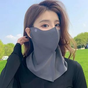 Women Sunscreen Veil Summer Neck Face Mask UV Protection Breathable Ice Silk Sun Protection Masks Veils Outdoor Sport Face Cover