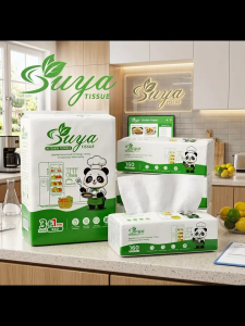 [BUY 1 TAKE 1] 4PCS PER PACK SUYA Tissue Kitchen Paper Towels 190 * 225mm 2 Ply Extra Thick Absorbent Tissue (640 Sheets/pack)