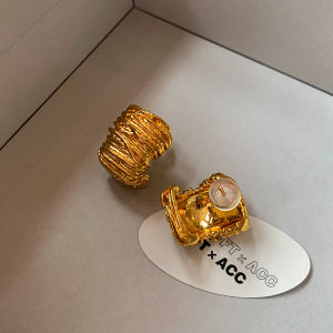 CAFFTI | Elegant Lightweight Luxury Gold Silver Line Earrings