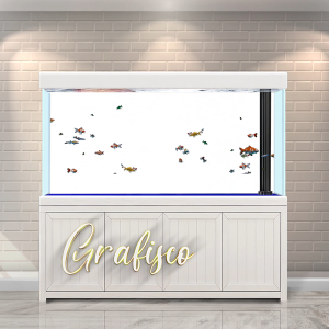Stiker Background Aquarium Vinyl Premium Tahan Air - Polos (PL)
