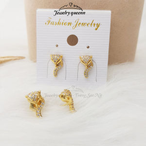 Khuyên Tai Nữ Xuping Mặt Hồ Ly Dạng Nụ Mạ Vàng 18K Gắn Đá Kiểu Dáng Thanh Lịch B25V15  | Jewelry Queenn