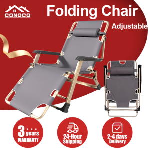CONOCO Foldable Lazy Chair & Camping Bed Adjustable Reclining Camping Bed for Home/Office/Travel Space Saving Portable Reclining Lounge ChairUse Free Pillow
