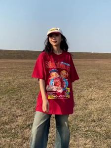 เสื้อยืดคู่รัก ลายเท่ๆ cotton100% CM38 สไตรเกาหลี เสื้อยืดใส่สบาย ทรงสวยไม่ย้วย สีไม่ตก เนื้อผ้าดี ตัดเย็บดี Tshirt Women