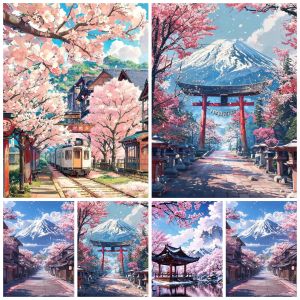 Scenic Cherry Blossom Village Landscape Jigsaw Puzzle 1000PCS-50X70CM Stress Relief Puzzle Wall Art Decor Gift