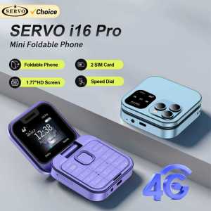 NEW SERVO I16 Pro Small Flip Mobile Phone 4G Network Dual SIM Standby Call Recording Speed Dial FM 1.77 Mini Folding Cellphones