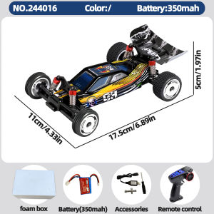 WLtoys 244016 1:24 RC Car 2.4G 4WD High Speed 25km/h Drift Gyro LED Full Proportional RTR Remote Control Toy Gift for Kids Boys