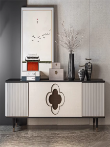 New Chinese Style Solid Wood Entrance Cabinet Luxury Hotel Corridor Decorative Cabinet Simple Modern Door Hall Partition