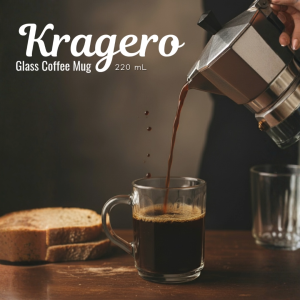 KRAGERO Glass Mug | Gelas Kopi Kaca | Mug Teh Kaca | Tempered Glass Mug
