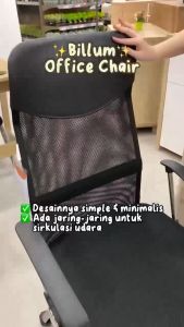 SCANDIA Office Chair Kursi Kantor Putar Billum 65x66x107Cm Black Hitam