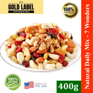 GoldLabel Natural Daily Mix (7 Wonders/Low Carb) 400g - Vegan Snacks for kids and adults Breakfast Low calories