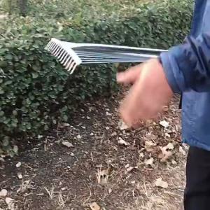 [selected]Adjustable Telescopic Metal Garden Leaf Leaves Rake for Lawn Yard Flowers Beds and Roof