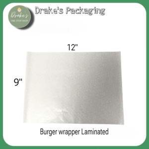 Plain white Grease Proof Paper Laminated for Burger & Bilao - 100pcs per Pack by Drakes Packaging