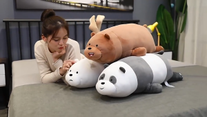 25-60CM We Bare Bears Plush Cushion Nap Pillow Ice Bear Grizzly Panda Stuffed Toys Soft Fabric Cartoon