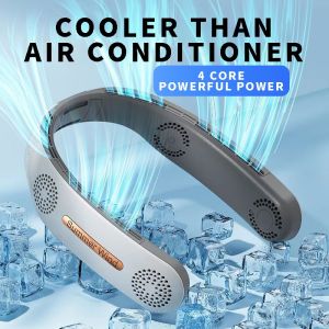 【Hot Sale】Mini Bladeless Fan Hanging neck leafless fan Rechargeable Fan Mute Sports Fans for Home Outdoor Portable Fans Mini Neck Fan